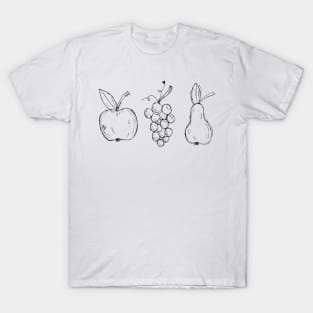 Fruits - Apple - Pear - Grapes T-Shirt